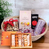 Fresh Mithai with Healthy Tea, Dry Nuts & Lucky Crystal Tortoise