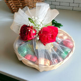Miniature Chocolates Basket With Roses & Gypsy Decoration