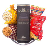 Old Durbar Black Chimney Whisky with Assorted Namkeens and Dry Nuts Hamper