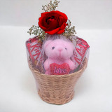 Chocolates With Teddy Gift in a Basket