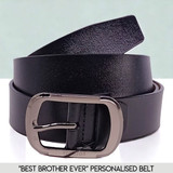 Black Colour Belt With Oval Buckle- Personalized High Quality