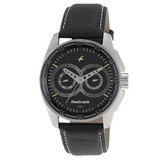 Fastrack Stainless Steel Case Black Dial Analog Watch for Men (3089SL02)