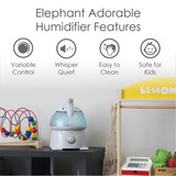 Crane Electronic Ultrasonic Cool Mist Humidifier Elephant (EE-3186)