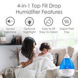 Crane Drop Top Fill Humidifier - Blue/White ( EE-5306)