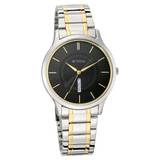 Titan Men's Lagan Black Dial Metal Strap Watch-1845BM01