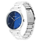 Titan Workwear Blue Dial Stainless Steel Strap Watch-1865SM01