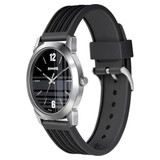 Sonata Smart Plaid Black Dial Men's Watch
