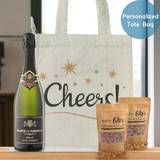 Baron Sparkling Wine, Dry Nuts & Personalized Tote Bag Combo