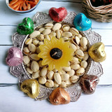 Gourmet Chocolates, Pistachio & Candle Beautiful Decoration on Tray
