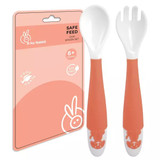 R for Rabbit Safe Feed Duo Spoon Set - ORANGE
