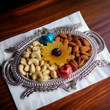 Assorted Mix Dry-Nuts With Candle and Chocolates in Tray