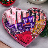 Delightful Chocolates With beautiful Roses Decoration Gift