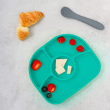 Bbluv Yümi Silicone Plate and Spoon (FDA) Aqua (B0145-A)