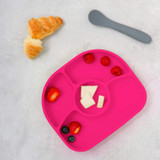 Bbluv Yumi  Silicone Plate and Spoon (FDA) Pink (B0145-P)