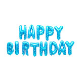 Blue Happy Birthday Foil Balloon with Star Print