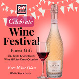 Calvet Brut Rose Sparkling Wine 750ml with Free Wine Glass