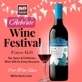 Lindeman's Bin 40 Merlot Red Wine with Free Wine Glass