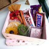 Silver Mini Ganesha Frame, Dried Fruits and Sweets Combo