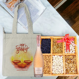 Assorted Dry Nuts and Cherries with Wine and Tote Bag