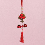 Good Luck Two Bells Tree Heart Design Wind Chime- 14"