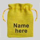 Personalized Yellow Jute Pouch