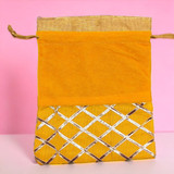 Yellow Velvet Pouch