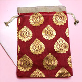 Leaf Design Red Pouch