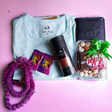 T-Shirt, Perfume, Mala & Drynuts Delight - Bhaitika Gift For Brother