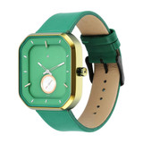Fastrack Mens Dark Green Dial Leather Analog Watch - 3272QL01
