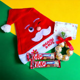 "Christmas Santa Cap Gift With Sweets Combo"