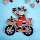Secret Santa Claus On Bicycle & Carrying Gits