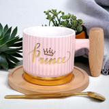 Prince Printed Ceramic Cup With Spoon (Pink)