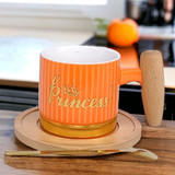 Princess Printed Ceramic Cup Set With Coaster & Spoon
