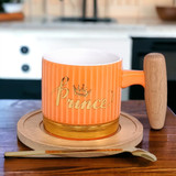 Prince Printed Ceramic Cup (Orange)