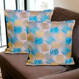 2 Pcs/Set Multi Color Cotton Cushion with Cover, 16" x 16"