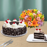 Black Forest Cake N Mix Flowers (Canada Delivery Only)