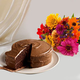 Mixed Flowers and Chocolate Cake (Canada Delivery Only)