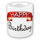 Happy Birthday Cup (Curly Ribbon Design)