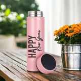 Happy New Year Printed Pink Bottle