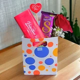 Dairymilk Chocolates & Rose As Valentine Present
