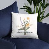 Flower Design Cushion With Your Name Printed