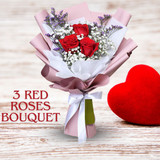 Simple and Sweet 3 Roses Bouquet
