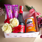 Tango Chocolates, Pringles, Roses & Red Wine 250ml