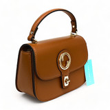 Chrisbella Leather Bag - Brown With Shoulder Strap