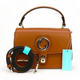 Chrisbella Leather Bag - Brown With Shoulder Strap