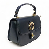 Chrisbella Leather Bag With Shoulder Strap - Black