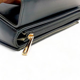 Chrisbella Leather Bag With Shoulder Strap - Black