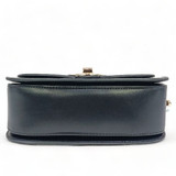 Chrisbella Leather Bag With Shoulder Strap - Black