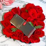 Romantic Elegance: 16 Roses and Perfume in Red Heart Box