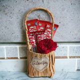 Kitkat Combo With Single Rose In Beautiful Basket